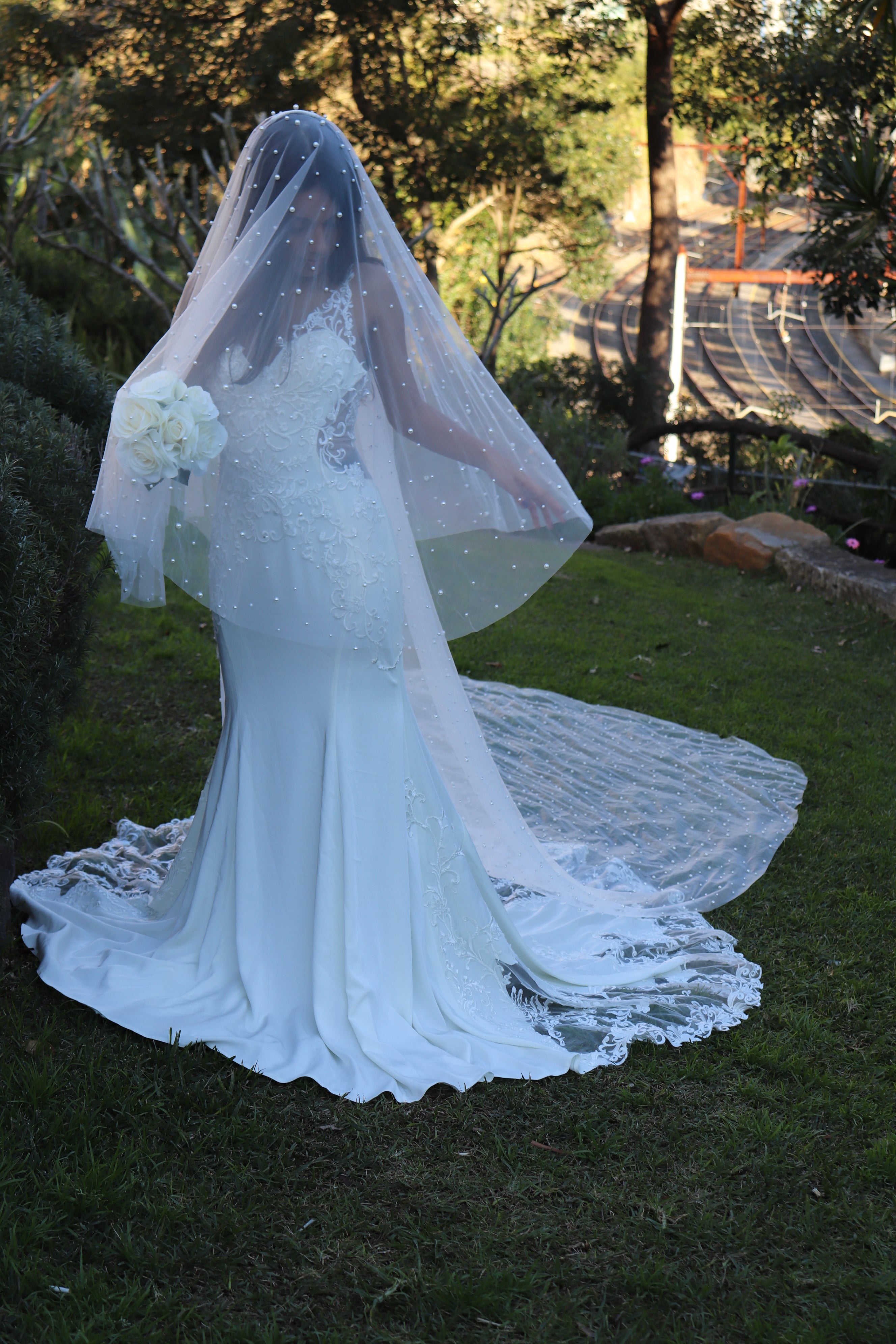 Cathedral pearl veil