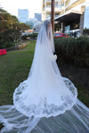 RENAE - Cathedral Veil with Crystals, Diamante Wedding Veil, Rhinestone Veil, Veil Wedding with crystals