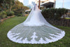 Rebecca | Two-Tier Cathedral Lace Wedding Veil – Elegant Sheer Tulle Bridal Veil