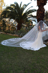 Lace Wedding Cathedral Veil, Ivory/ White Lace Cathedral Wedding Veil, Chapel Wedding Veil, Bridal Veil, Long Wedding Veil, White Wedding Veil, , WEDDING FLORAL LACE VEIL, FIONA