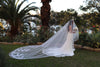 Lace Wedding Cathedral Veil, Ivory/ White Lace Cathedral Wedding Veil, Chapel Wedding Veil, Bridal Veil, Long Wedding Veil, White Wedding Veil, , WEDDING FLORAL LACE VEIL, FIONA