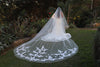 Lace Wedding Cathedral Veil, Ivory/ White Lace Cathedral Wedding Veil, Chapel Wedding Veil, Bridal Veil, Long Wedding Veil, White Wedding Veil, , WEDDING FLORAL LACE VEIL, FIONA