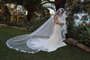 Lace Wedding Cathedral Veil, Ivory/ White Lace Cathedral Wedding Veil, Chapel Wedding Veil, Bridal Veil, Long Wedding Veil, White Wedding Veil, , WEDDING LACE DROP STYLE VEIL, RENETA