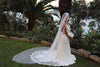 IRENE Rhinestone Veil, Ivory/ White Cathedral Wedding Veil with Crystals, Chapel Wedding Veil, Bridal Veil, Long Wedding Veil, White Wedding Veil, Cathedral Veil with rhinestones, Rhinestone Edge Cathedral Wedding Veil