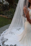 IRENE Rhinestone Veil, Ivory/ White Cathedral Wedding Veil with Crystals, Chapel Wedding Veil, Bridal Veil, Long Wedding Veil, White Wedding Veil, Cathedral Veil with rhinestones, Rhinestone Edge Cathedral Wedding Veil