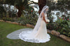 IRENE Rhinestone Veil, Ivory/ White Cathedral Wedding Veil with Crystals, Chapel Wedding Veil, Bridal Veil, Long Wedding Veil, White Wedding Veil, Cathedral Veil with rhinestones, Rhinestone Edge Cathedral Wedding Veil