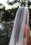 IRENE Rhinestone Veil, Ivory/ White Cathedral Wedding Veil with Crystals, Chapel Wedding Veil, Bridal Veil, Long Wedding Veil, White Wedding Veil, Cathedral Veil with rhinestones, Rhinestone Edge Cathedral Wedding Veil