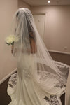 Lace Wedding Cathedral Veil, Two Tier Sequined Lace Wedding Veil, Cathedral Lace Wedding Veil, CLAIRE