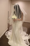 Two Tier Cathedral Horsehair Veil, 2" Horsehair Tulle Veil, CASSY