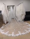 KEZIA - Lace Wedding veil, Vintage lace Wedding Veil, Floral Cathedral Veil, Floral Lace Cathedral Length Veil, Chapel Wedding Veil,Lace Chapel Length Veil