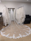 KEZIA - Lace Wedding veil, Vintage lace Wedding Veil, Floral Cathedral Veil, Floral Lace Cathedral Length Veil, Chapel Wedding Veil,Lace Chapel Length Veil