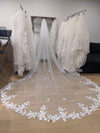 KEZIA - Lace Wedding veil, Vintage lace Wedding Veil, Floral Cathedral Veil, Floral Lace Cathedral Length Veil, Chapel Wedding Veil,Lace Chapel Length Veil