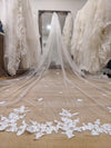 KEZIA - Lace Wedding veil, Vintage lace Wedding Veil, Floral Cathedral Veil, Floral Lace Cathedral Length Veil, Chapel Wedding Veil,Lace Chapel Length Veil