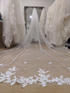 KEZIA - Lace Wedding veil, Vintage lace Wedding Veil, Floral Cathedral Veil, Floral Lace Cathedral Length Veil, Chapel Wedding Veil,Lace Chapel Length Veil