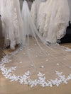 KEZIA - Lace Wedding veil, Vintage lace Wedding Veil, Floral Cathedral Veil, Floral Lace Cathedral Length Veil, Chapel Wedding Veil,Lace Chapel Length Veil