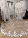 KEZIA - Lace Wedding veil, Vintage lace Wedding Veil, Floral Cathedral Veil, Floral Lace Cathedral Length Veil, Chapel Wedding Veil,Lace Chapel Length Veil