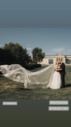 MARIAN -Mantilla Wedding Cathedral Veil, Lace Wedding Veil, 5 meter Royal Cathedral Length Wedding Veil, 7 meter Single Tier Floral Lace Veil, 10 meter Ivory Veil, Luxury 10m Cathedral lace Veil