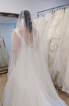 Wedding Cathedral Veil, Rhinestone Drop Cathedral Veil, Crystal Rhinestone Scatter Wedding Veil, Swarovski rhinestones and crystals veil, Rhinestone Cathedral Wedding Veil, Diamante Wedding Veil, Rhinestone Veil -AMY