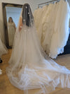 Image of a pearl wedding veil with delicate pearl accents