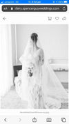 MARIAN -Mantilla Wedding Cathedral Veil, Lace Wedding Veil, 5 meter Royal Cathedral Length Wedding Veil, 7 meter Single Tier Floral Lace Veil, 10 meter Ivory Veil, Luxury 10m Cathedral lace Veil