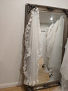 Single tier Lace Wedding Veil, Short Lace Veil, vory Veil, Bridal Veil, Wedding Veil, Fingertip Mantilla Wedding Veil, White - ZOE