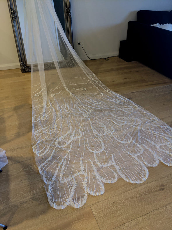 Sparkle Veil, Glitter veil, Shimmer veil, Wedding Veil, Cathedral veil,  1 tier cathedral Shimmer Veil,  - DEBORA