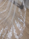 Lace Wedding Cathedral Veil, Royal Cathedral Length Wedding Veil, Two Tier Floral Lace Veil, 3 meter Ivory Veil, Cathedral lace Veil TISHA