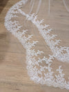 Scalloped cathedral veil, Royal Cathedral Length scalloped Wedding Veil, Sequined Lace Veil, 5 meter Ivory Veil, Cathedral lace Veil -Petula