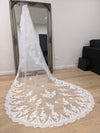REANNA - Ready to Ship Veil (Rush Order) -  Mantilla Wedding Veil, 1 tier long Mantilla Lace Veil, Bridal Veil