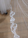Cathedral veil Wedding Bridal Veil Ivory,Lace Wedding Cathedral Veil, Royal Cathedral Length Wedding Veil, 5 meter Ivory Veil, Cathedral lace Veil - ROSIE