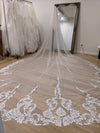 ROSIE - Lace Wedding Cathedral Veil, Lace Wedding Cathedral Veil, Royal Cathedral Length Wedding Veil, 5 meter Ivory Veil, Cathedral lace Veil