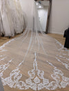 ROSIE - Lace Wedding Cathedral Veil, Lace Wedding Cathedral Veil, Royal Cathedral Length Wedding Veil, 5 meter Ivory Veil, Cathedral lace Veil