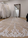 ROSIE - Lace Wedding Cathedral Veil, Lace Wedding Cathedral Veil, Royal Cathedral Length Wedding Veil, 5 meter Ivory Veil, Cathedral lace Veil