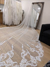 ROSIE - Lace Wedding Cathedral Veil, Lace Wedding Cathedral Veil, Royal Cathedral Length Wedding Veil, 5 meter Ivory Veil, Cathedral lace Veil