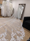 ROSIE - Lace Wedding Cathedral Veil, Lace Wedding Cathedral Veil, Royal Cathedral Length Wedding Veil, 5 meter Ivory Veil, Cathedral lace Veil