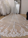 ROSIE - Lace Wedding Cathedral Veil, Lace Wedding Cathedral Veil, Royal Cathedral Length Wedding Veil, 5 meter Ivory Veil, Cathedral lace Veil