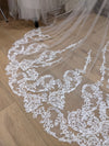 ROSIE - Lace Wedding Cathedral Veil, Lace Wedding Cathedral Veil, Royal Cathedral Length Wedding Veil, 5 meter Ivory Veil, Cathedral lace Veil