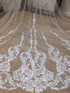 ROSIE - Lace Wedding Cathedral Veil, Lace Wedding Cathedral Veil, Royal Cathedral Length Wedding Veil, 5 meter Ivory Veil, Cathedral lace Veil