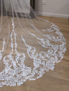 Cathedral veil Wedding Bridal Veil Ivory,Lace Wedding Cathedral Veil, Royal Cathedral Length Wedding Veil, 5 meter Ivory Veil, Cathedral lace Veil - ROSIE