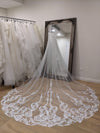 ROSIE - Lace Wedding Cathedral Veil, Lace Wedding Cathedral Veil, Royal Cathedral Length Wedding Veil, 5 meter Ivory Veil, Cathedral lace Veil