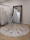 ROSIE - Lace Wedding Cathedral Veil, Lace Wedding Cathedral Veil, Royal Cathedral Length Wedding Veil, 5 meter Ivory Veil, Cathedral lace Veil
