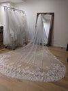 Lace Wedding Cathedral Veil, Two Tier Sequined Lace Wedding Veil, Cathedral Lace Wedding Veil, CLAIRE
