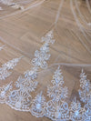 Rebecca | Two-Tier Cathedral Lace Wedding Veil – Elegant Sheer Tulle Bridal Veil