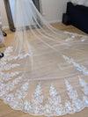 Rebecca | Two-Tier Cathedral Lace Wedding Veil – Elegant Sheer Tulle Bridal Veil