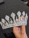 JERSEY Luxury Crystal Bridal Crown – Regal Wedding Tiara for Brides
