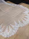RITA - Mantilla Scalloped edge cathedral veil, Lace Wedding Veil,  Royal Cathedral Length scalloped Wedding Veil, Mantilla Lace Veil, 5 meter Ivory Veil, Cathedral lace Veil