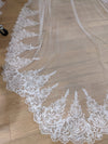 RITA - Mantilla Scalloped edge cathedral veil, Lace Wedding Veil,  Royal Cathedral Length scalloped Wedding Veil, Mantilla Lace Veil, 5 meter Ivory Veil, Cathedral lace Veil