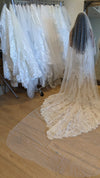 Image of a pearl wedding veil with delicate pearl accents