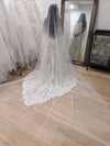 Image of a pearl wedding veil with delicate pearl accents