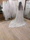 Image of a pearl wedding veil with delicate pearl accents